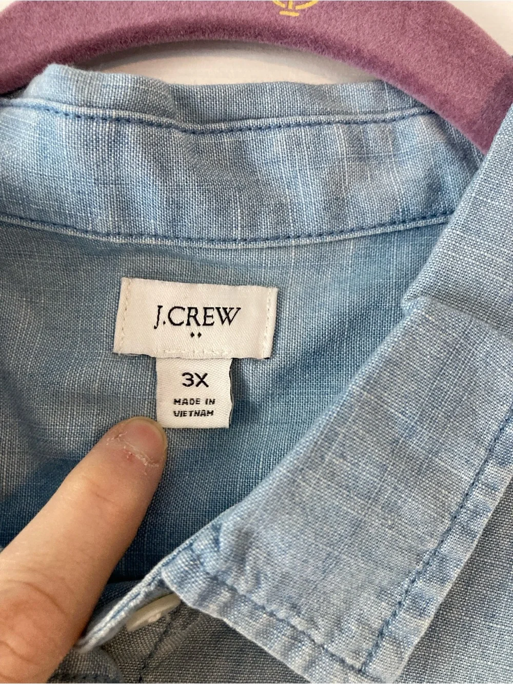 J. Crew sleeveless lightweight denim button up 3X